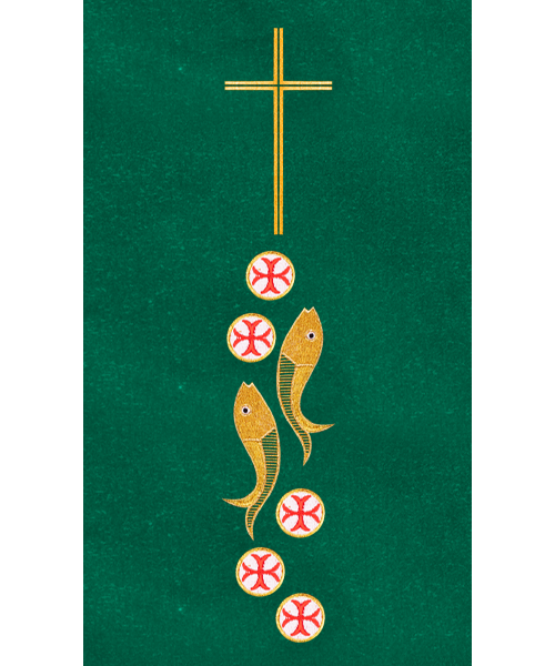 Clergy Stole Enhanced with Bread and Fish Motif