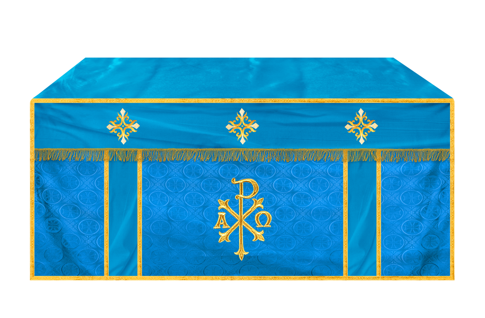 Church Altar Cloth with Embroidered PAX and Cross