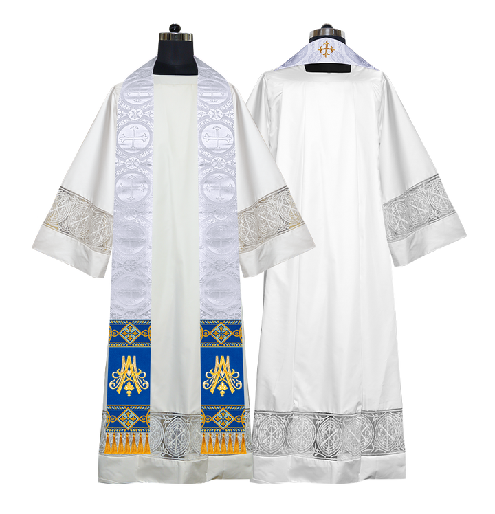 Marian Clergy Stole with Adorned Braids