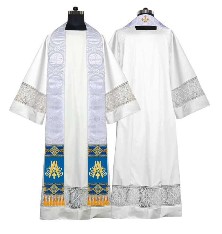 Marian Clergy Stole with Adorned Braids