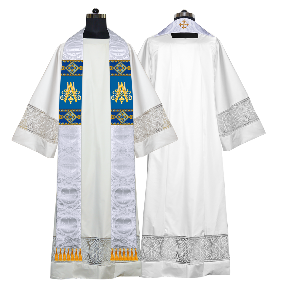Marian Clergy Stole Vestment with Adorned Orphrey
