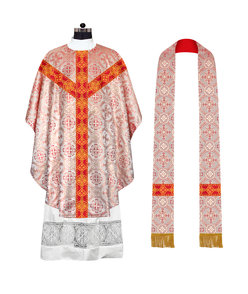 Spiritual Gothic Chasuble Vestments with Woven Braids