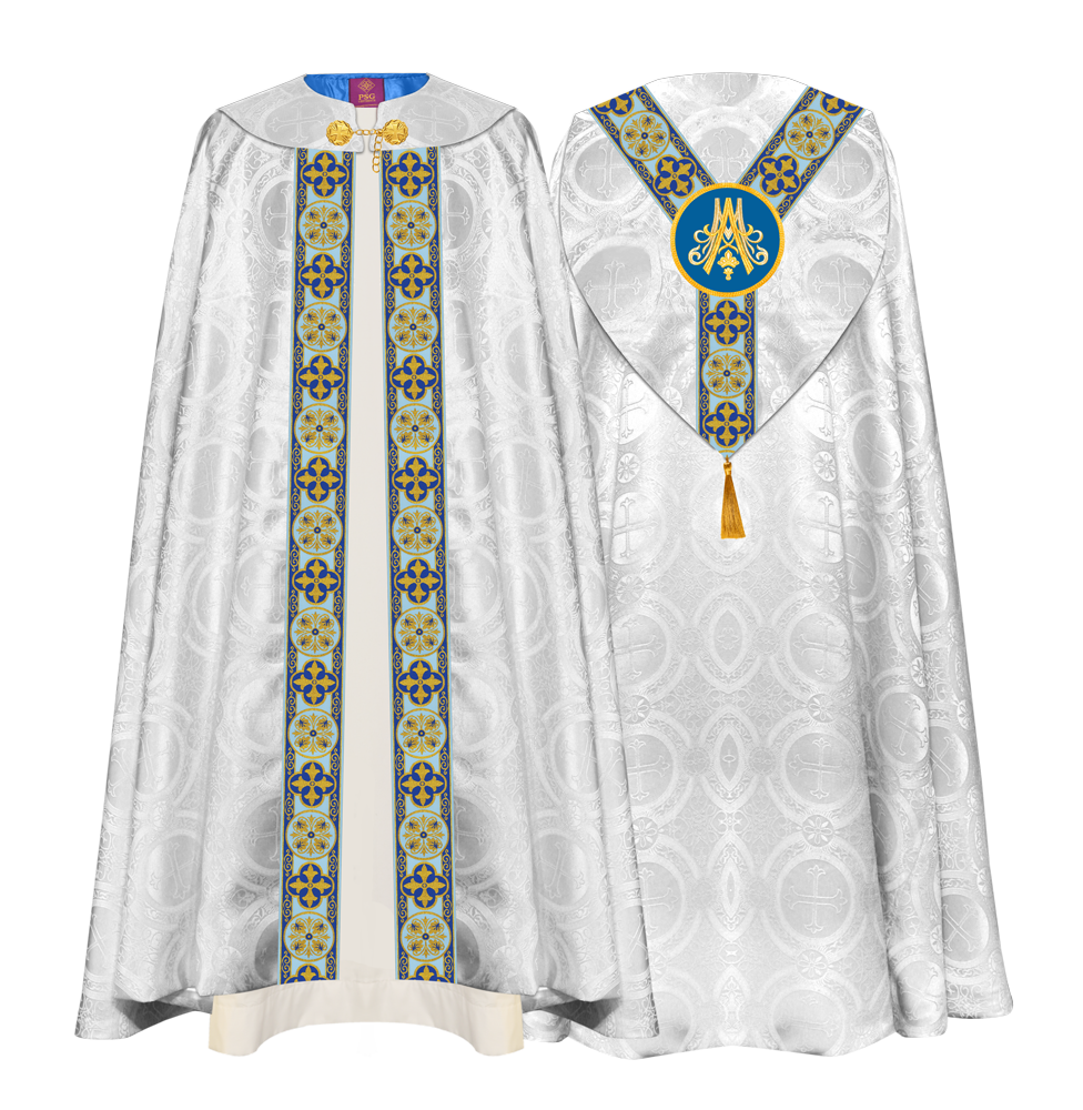Marian Gothic Cope with Adorned Braided Trims