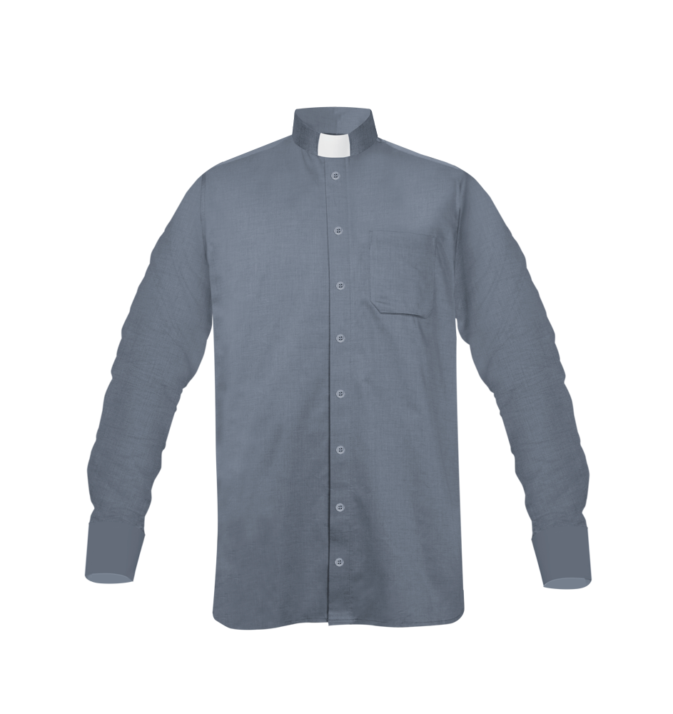 Clergy Shirt with Tab Collar - Grey