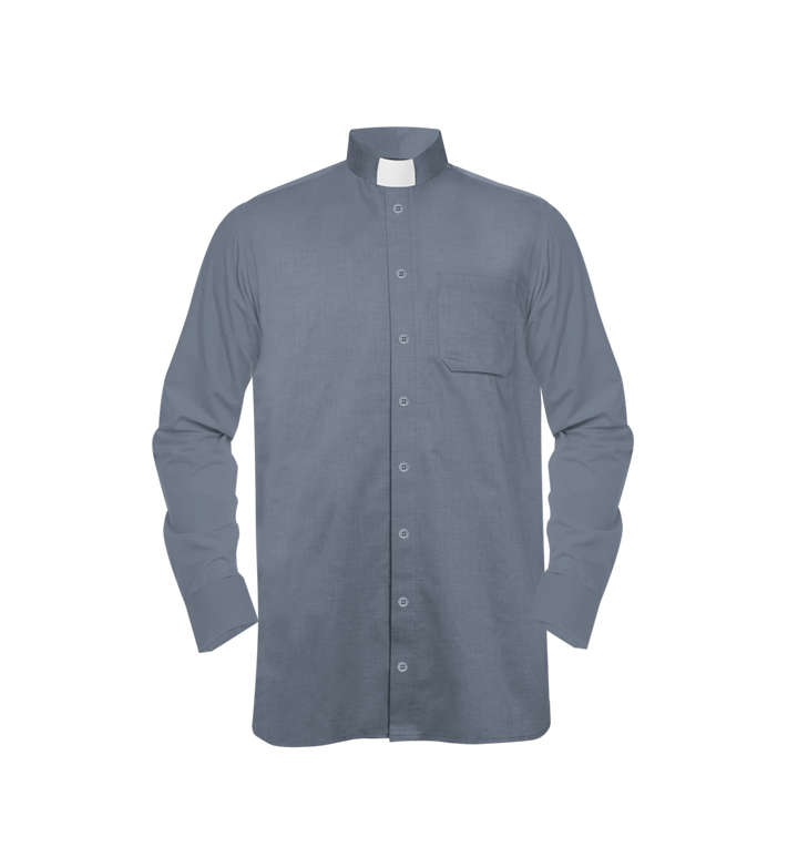 Clergy Shirt with Tab Collar - Grey