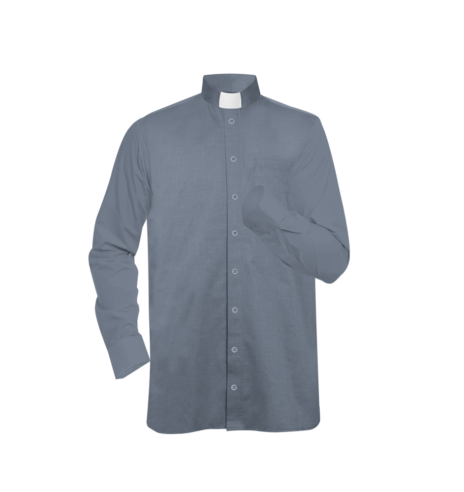 Clergy Shirt with Tab Collar - Grey