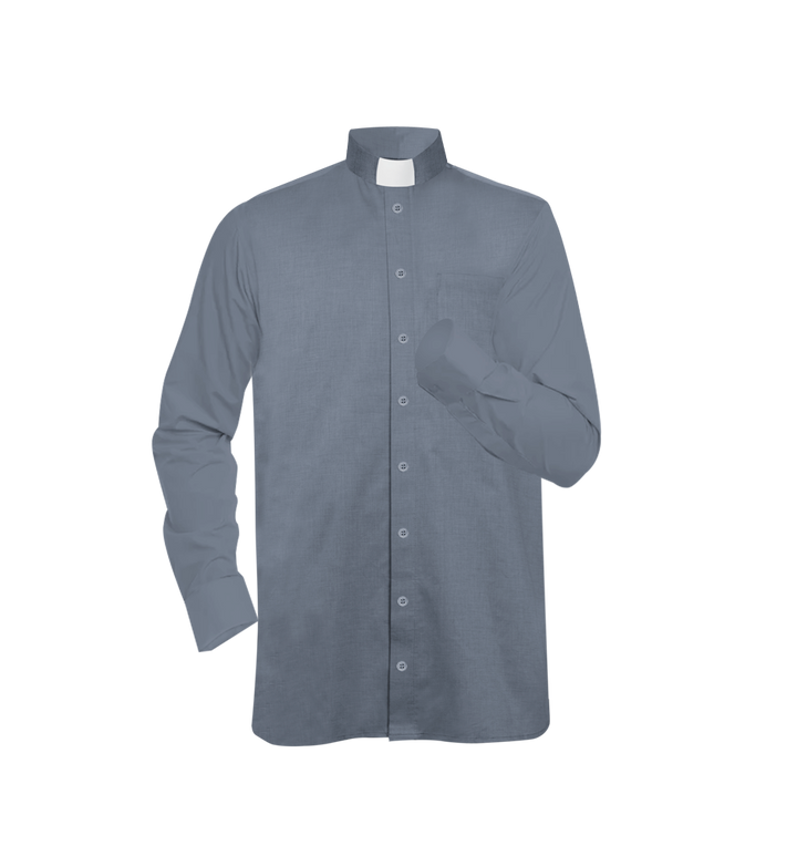 Clergy Shirt with Tab Collar - Grey
