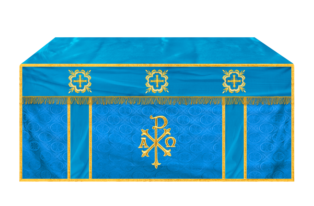 Church Altar Cloth with Embroidered PAX and Cross