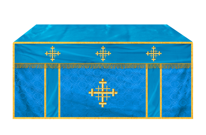 Liturgical Altar Cloth with Jerusalem Cross Motif