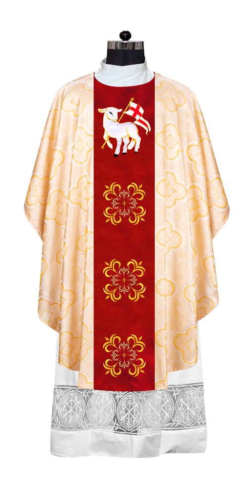 Gothic Chasuble vestment embellished with liturgical motifs