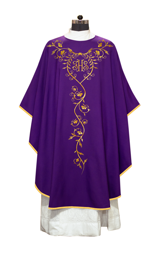 Gothic chasuble with intricate floral embroidery