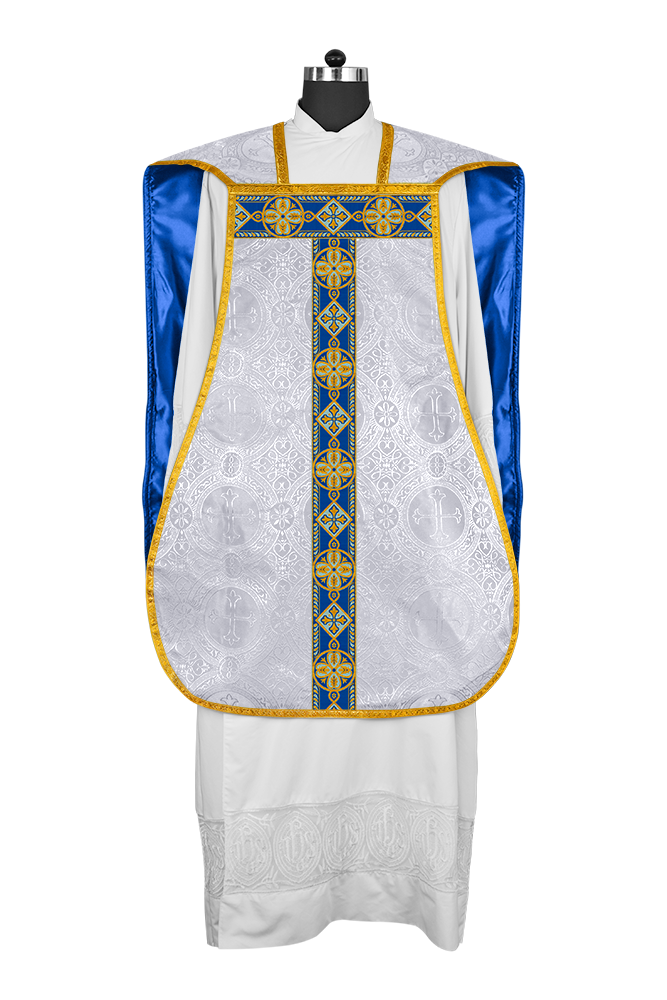 Marian Roman Chasuble with Detailed Braided Trims