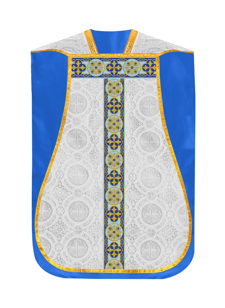 Marian Roman Chasuble with Braided Orphrey