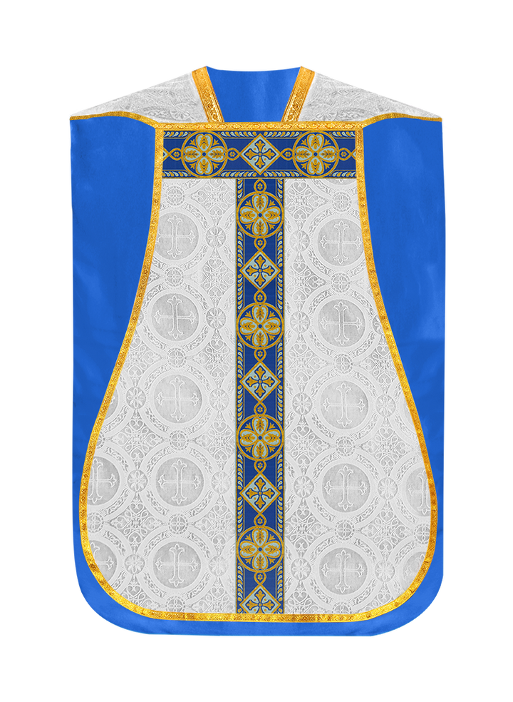 Marian Roman Chasuble with Detailed Braided Trims