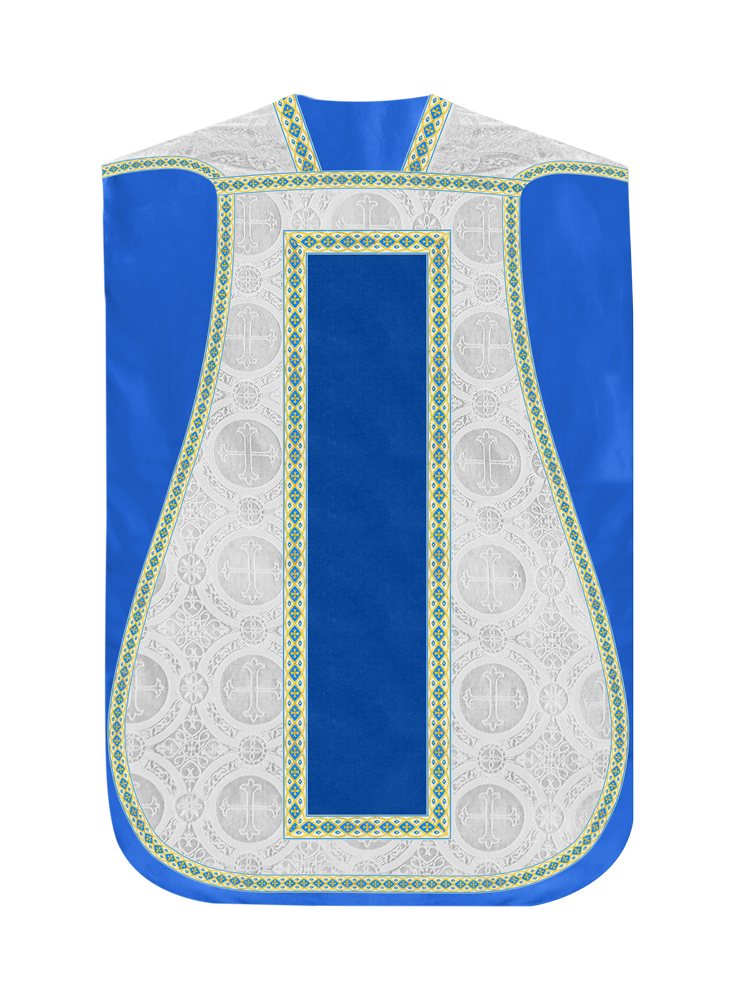 Marian Roman Chasuble Vestment with Trims