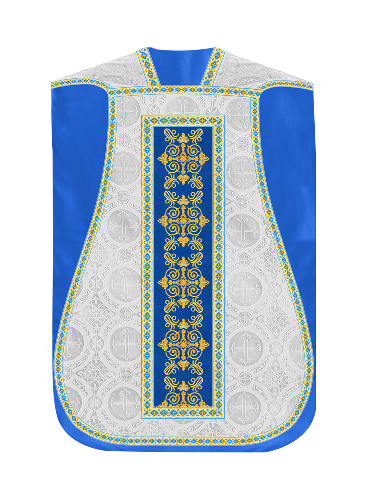 Marian Roman Chasuble Vestment with Trims