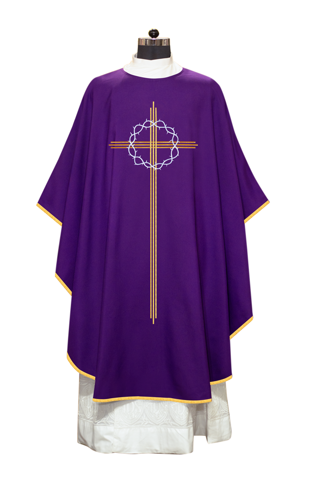 Lent Chasuble with Cross and Crown of Thornes