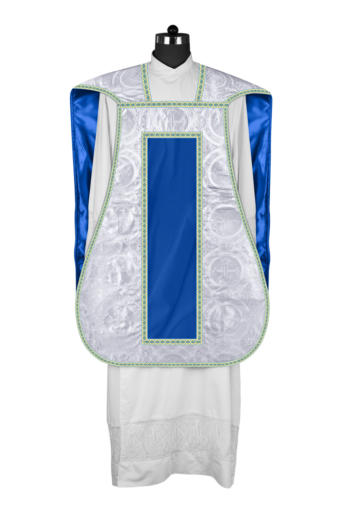 Marian Roman Chasuble Vestment with Trims