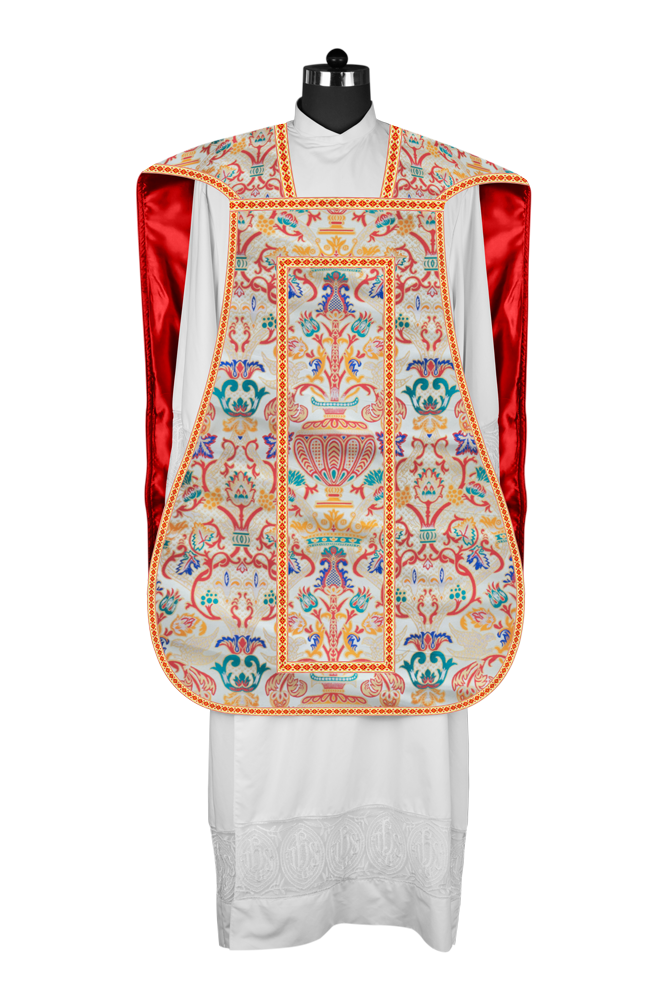Tapestry Roman Chasuble Fiddleback with Braided Trims