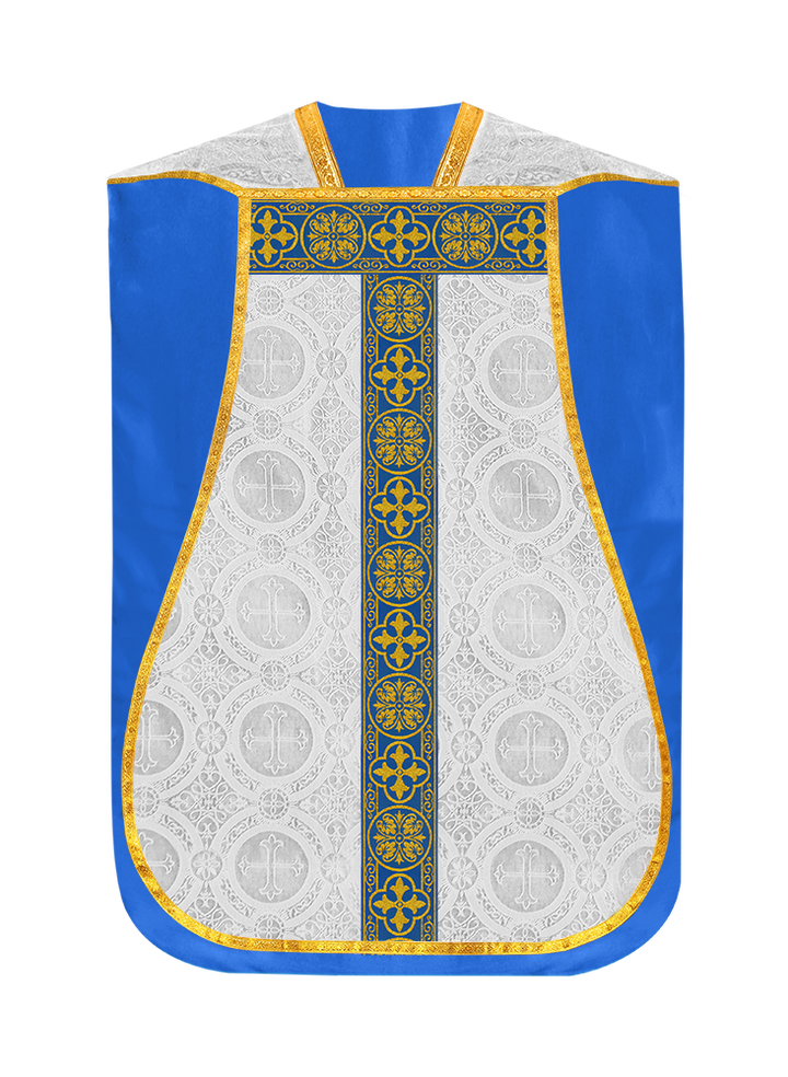 Marian Roman Chasuble with Woven Braided Trims