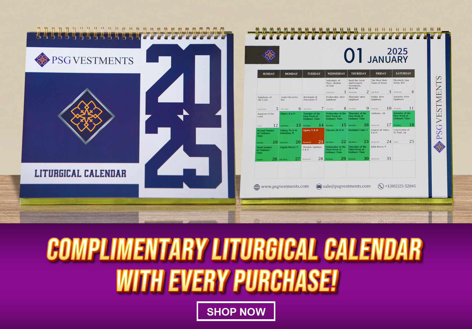 Complimentary calendar