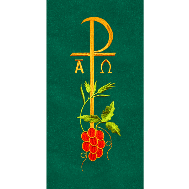 Chi Rho with Grapes Embroidered Deacon Stole