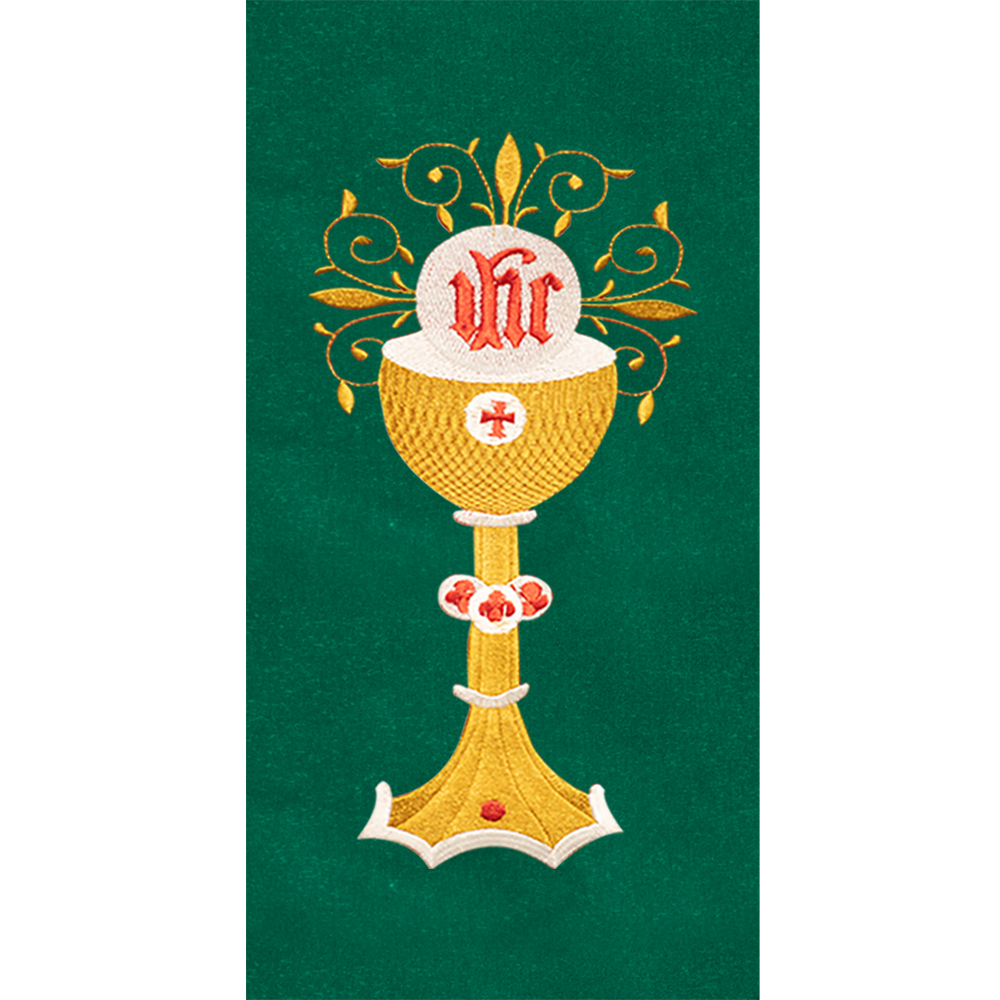 Chalice with IHS Embroidered Clergy Stole