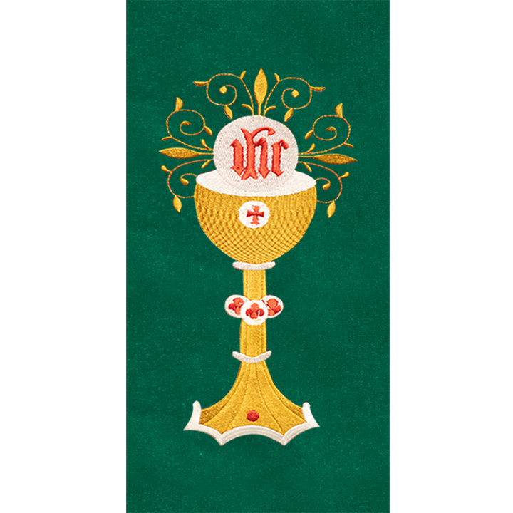 Chalice with IHS Embroidered Clergy Stole