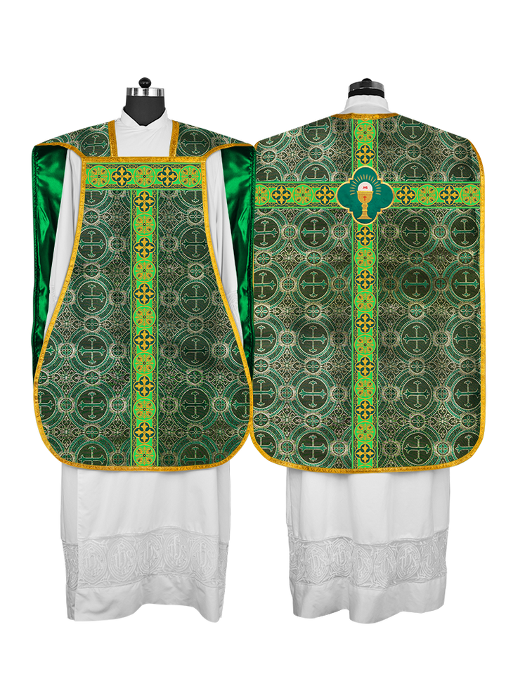 Fiddleback romano con ribetes trenzados tejidos 