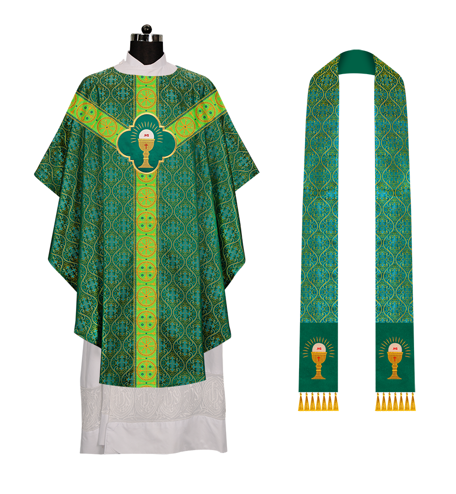 Gothic Chasuble Vestment with Y type braided orphrey