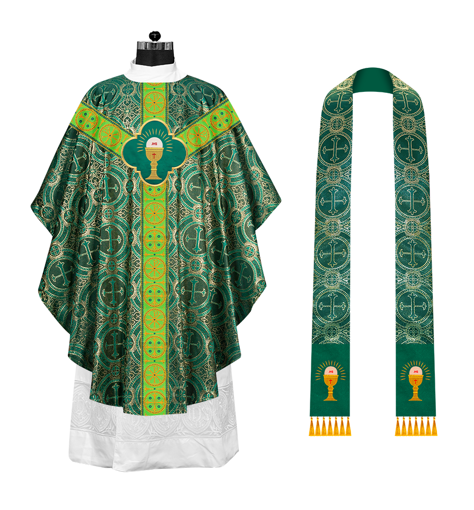 Gothic Chasuble Vestment with Y type braided orphrey