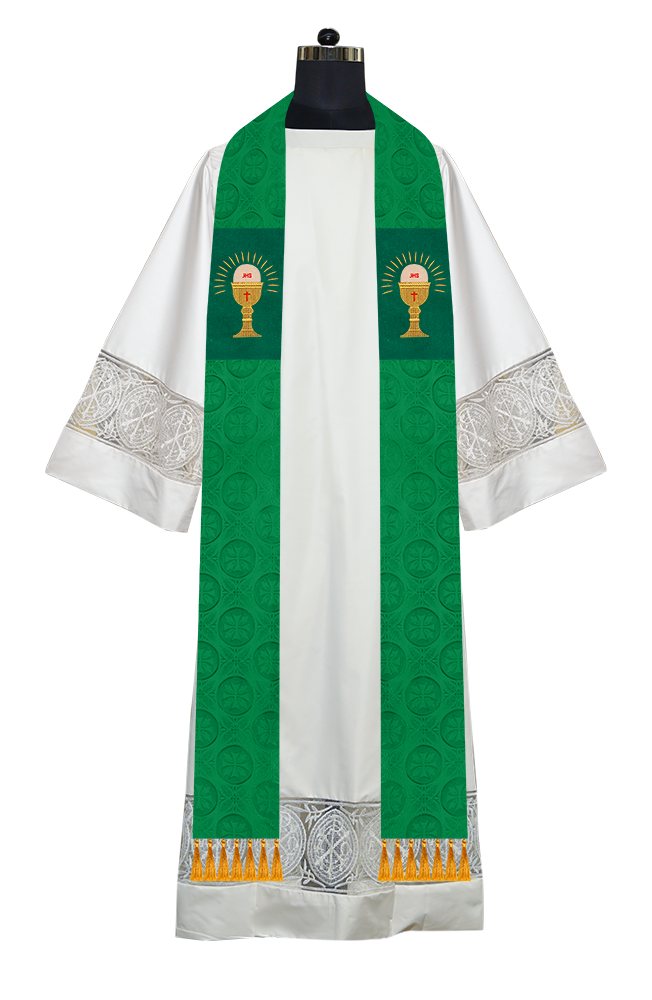 Ordination Stole with Embroidered Spiritual Motif