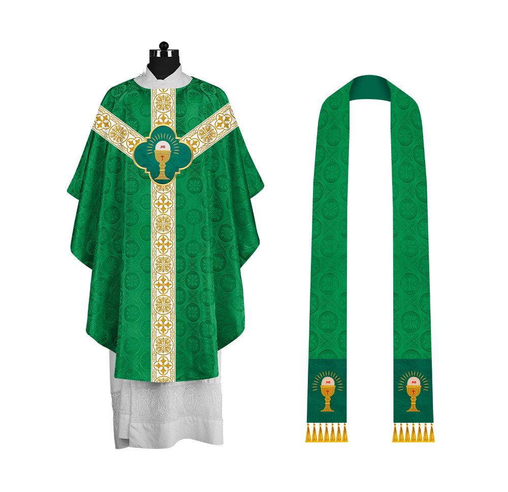 Gothic Chasuble with Woven Braided Orphrey Detailing