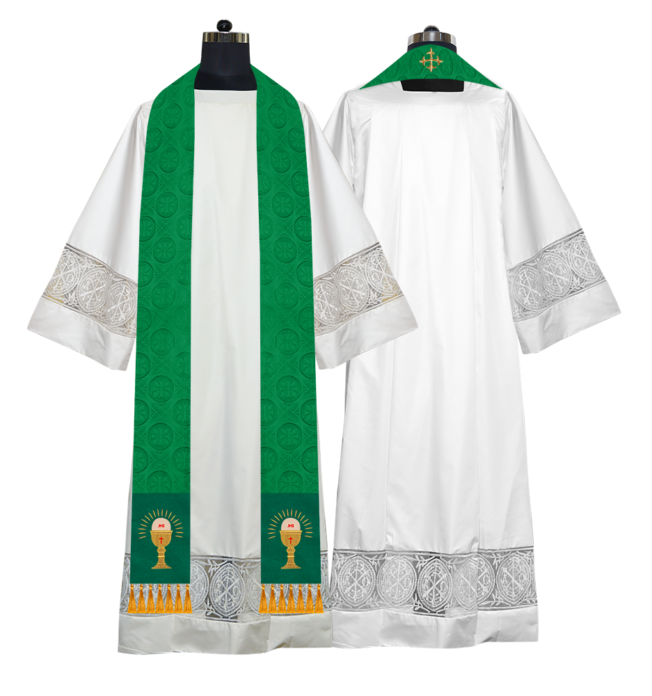 Ordination Stole with Embroidered Spiritual Motif