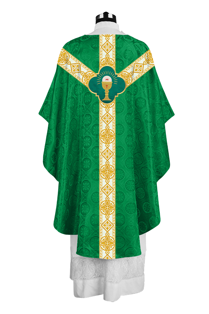 Liturgical Chasuble with Woven braids and Embroidered motif