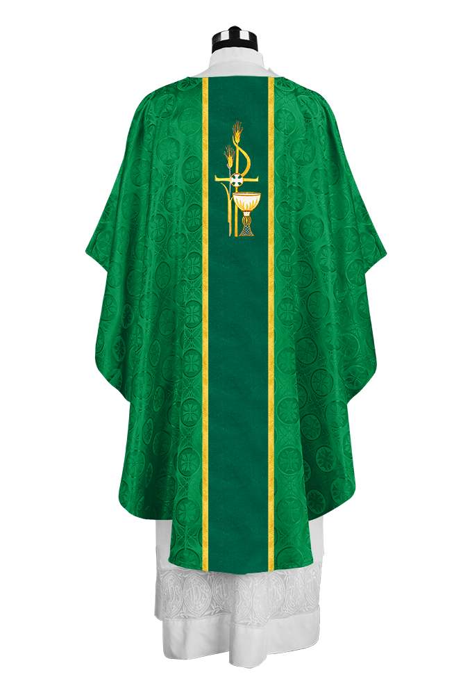 Gothic Chasuble with Elegant Embroidered Liturgical Motif