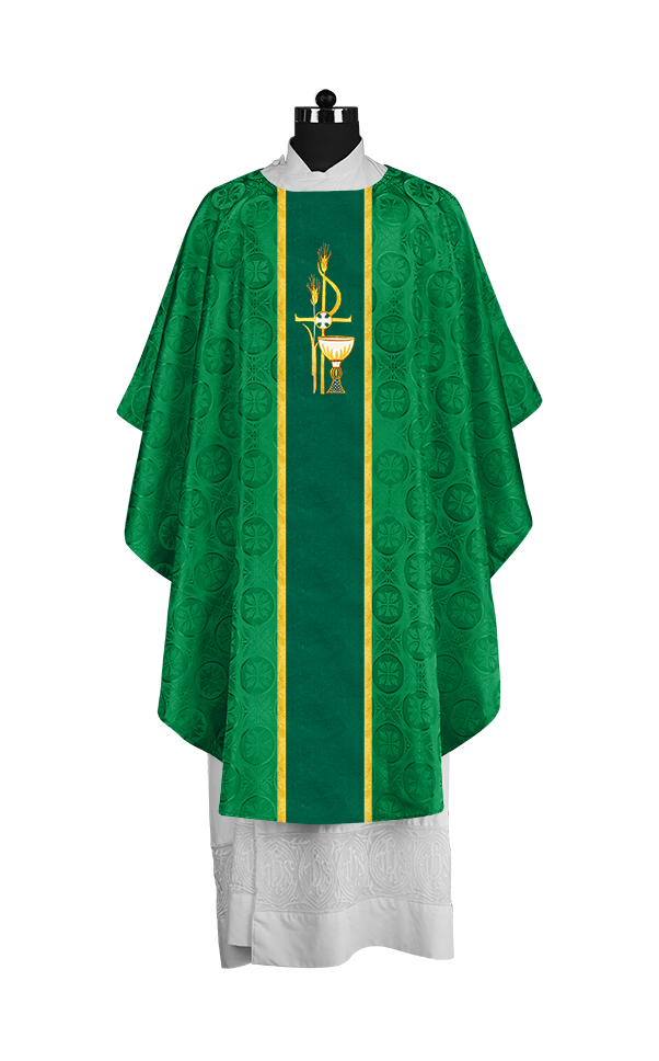 Gothic Chasuble with Elegant Embroidered Liturgical Motif
