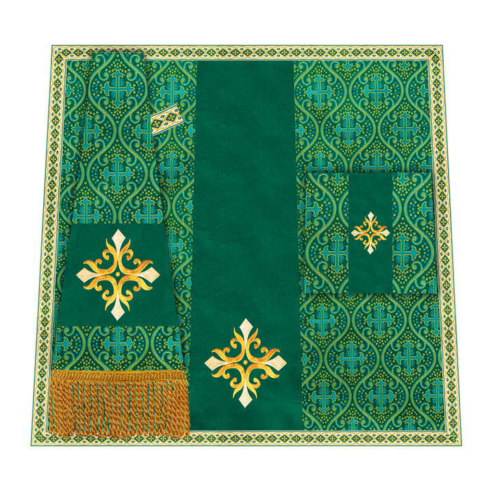 Liturgical Cross Embroidered Mass Set and braided trims