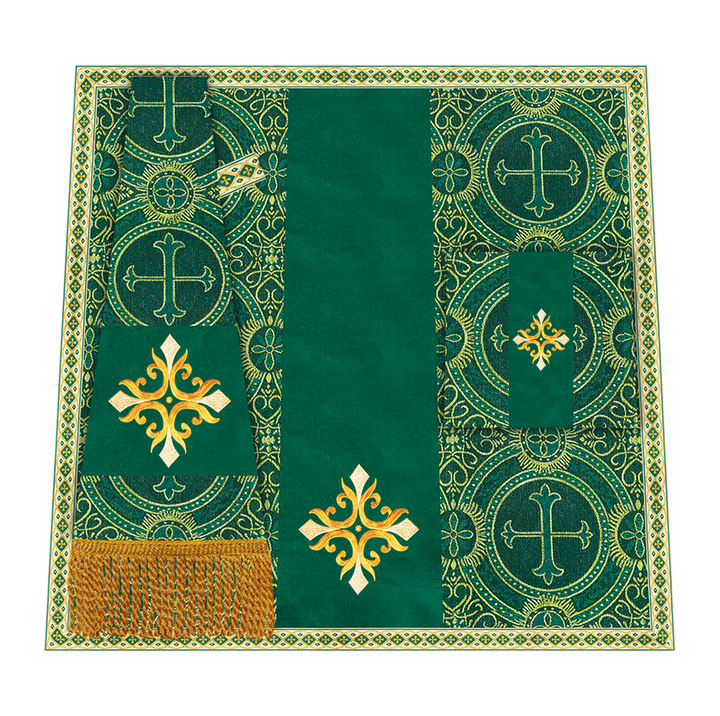 Liturgical Cross Embroidered Mass Set and braided trims