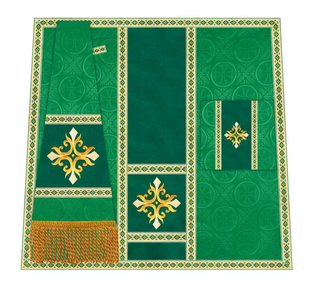 Traditional Altar Mass Set with  Embroidered Motifs
