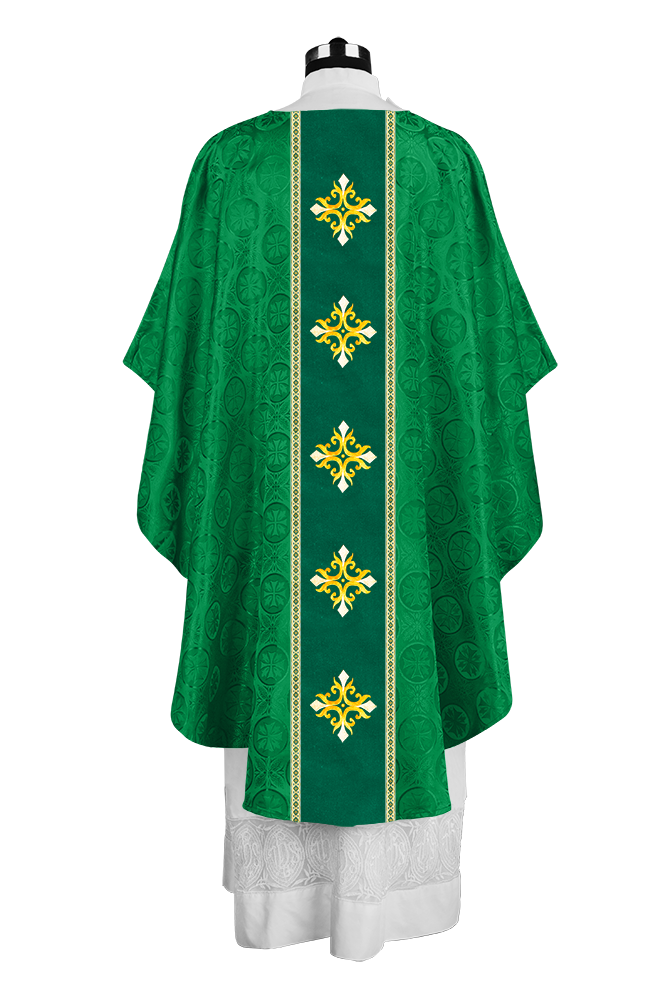 Liturgical Gothic Chasuble with Embroidered Cross Motif