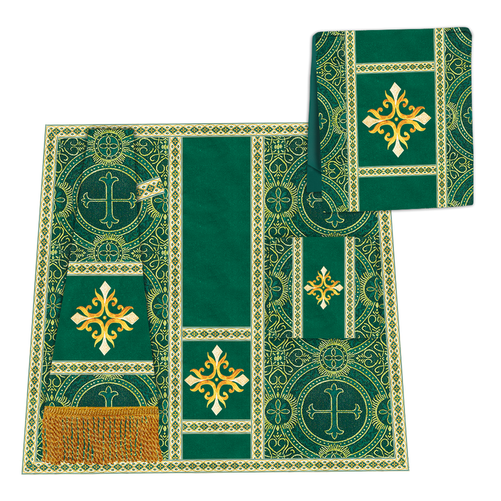 Gothic Chasuble Vestment with Embroidered Cross and Trims