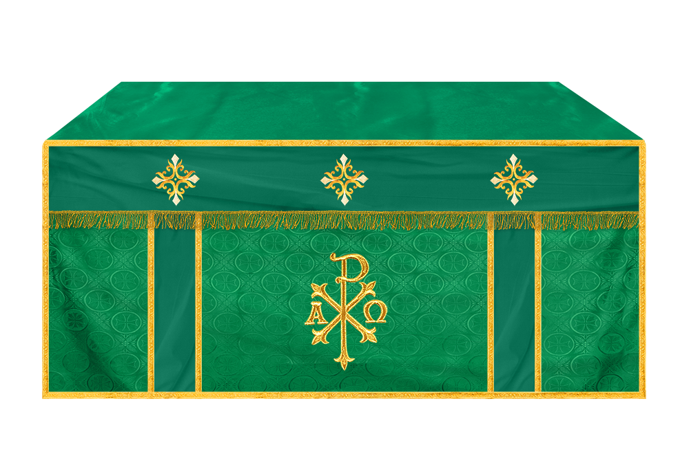 Church Altar Cloth with Embroidered PAX and Cross