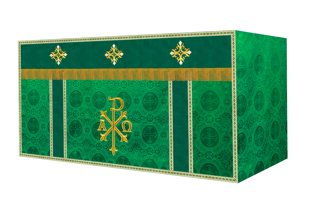 Altar Cloth with Spiritual Cross with Trims