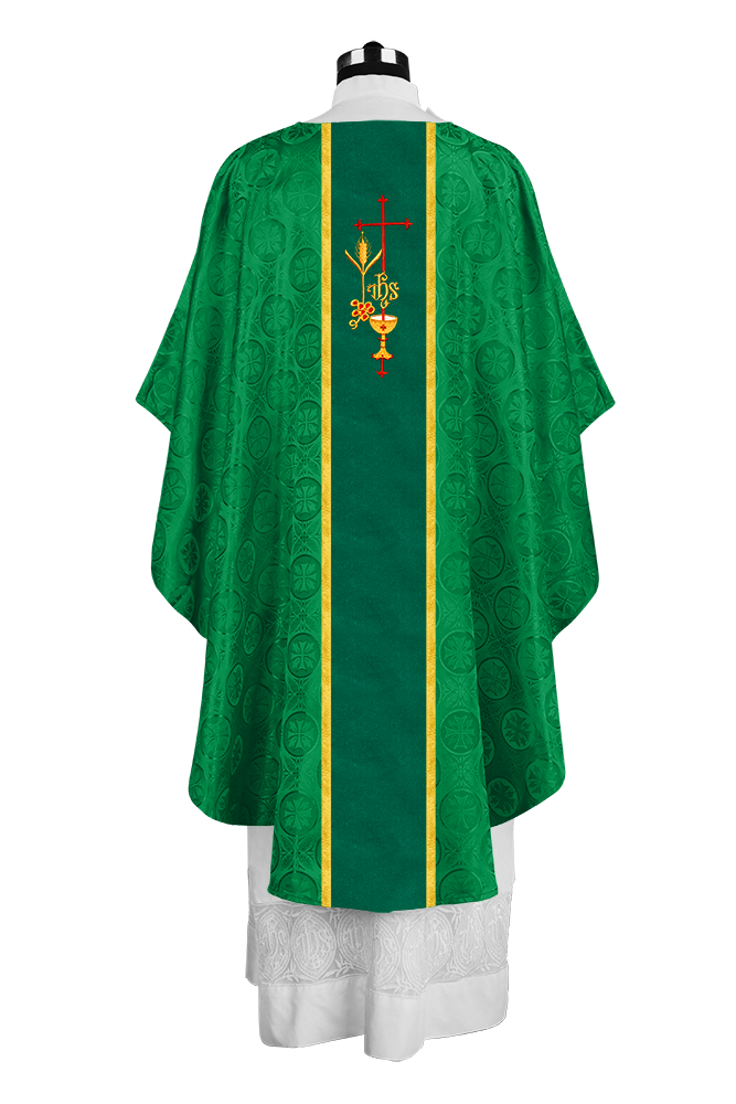 Gothic Chasuble with Elegant Embroidered Liturgical Motif