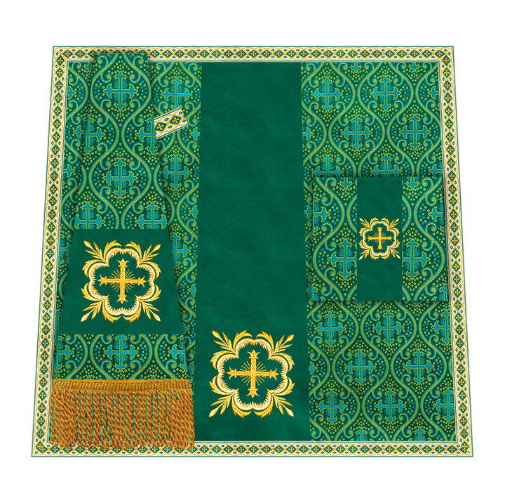 Liturgical Cross Embroidered Mass Set and braided trims