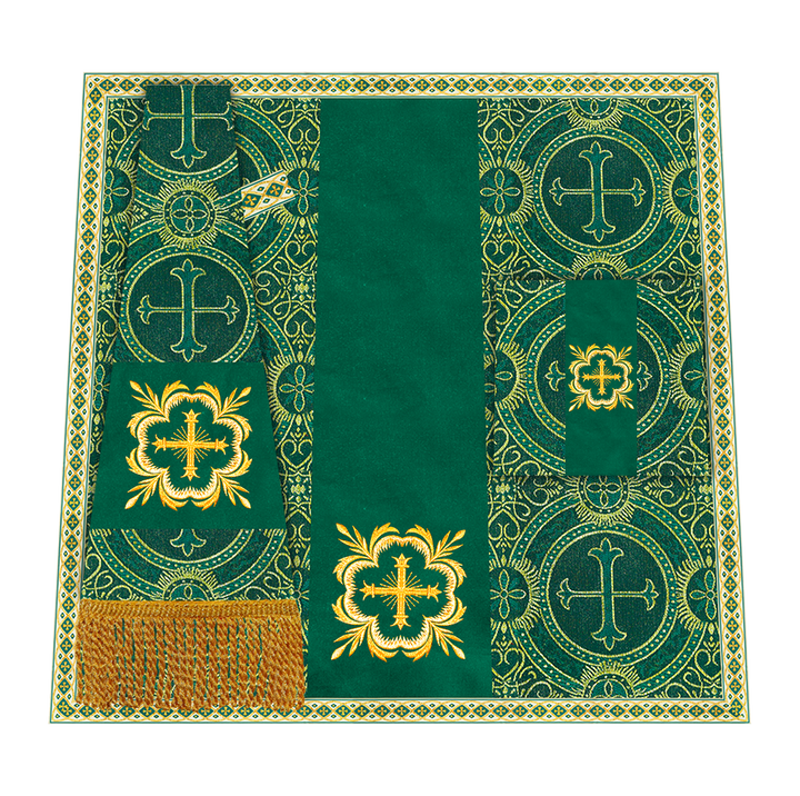 Liturgical Cross Embroidered Mass Set and braided trims