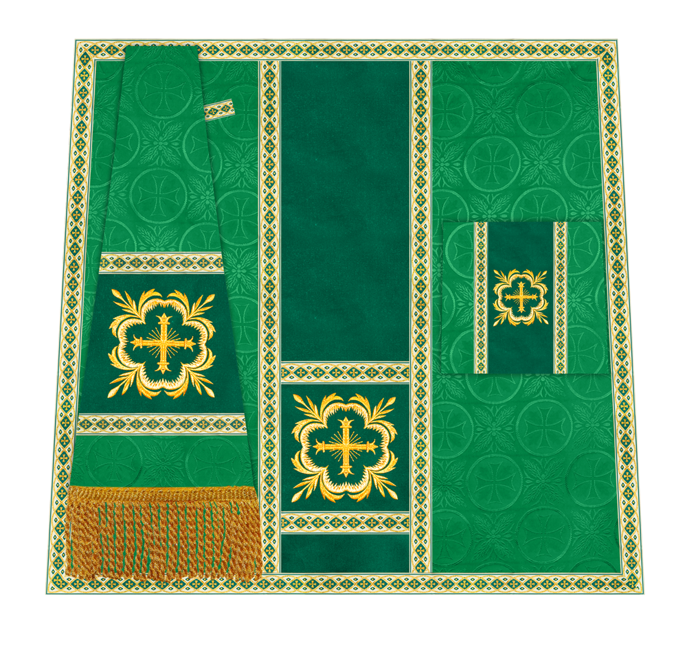 Traditional Altar Mass Set with  Embroidered Motifs