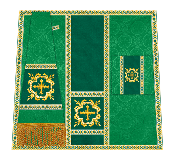 Traditional Altar Mass Set with  Embroidered Motifs