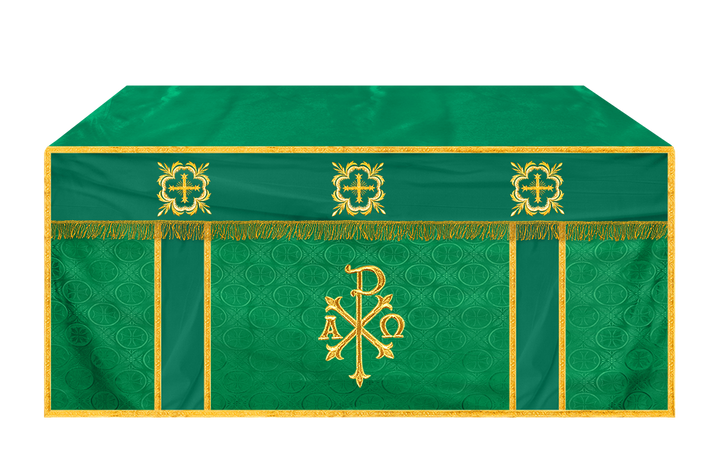 Church Altar Cloth with Embroidered PAX and Cross